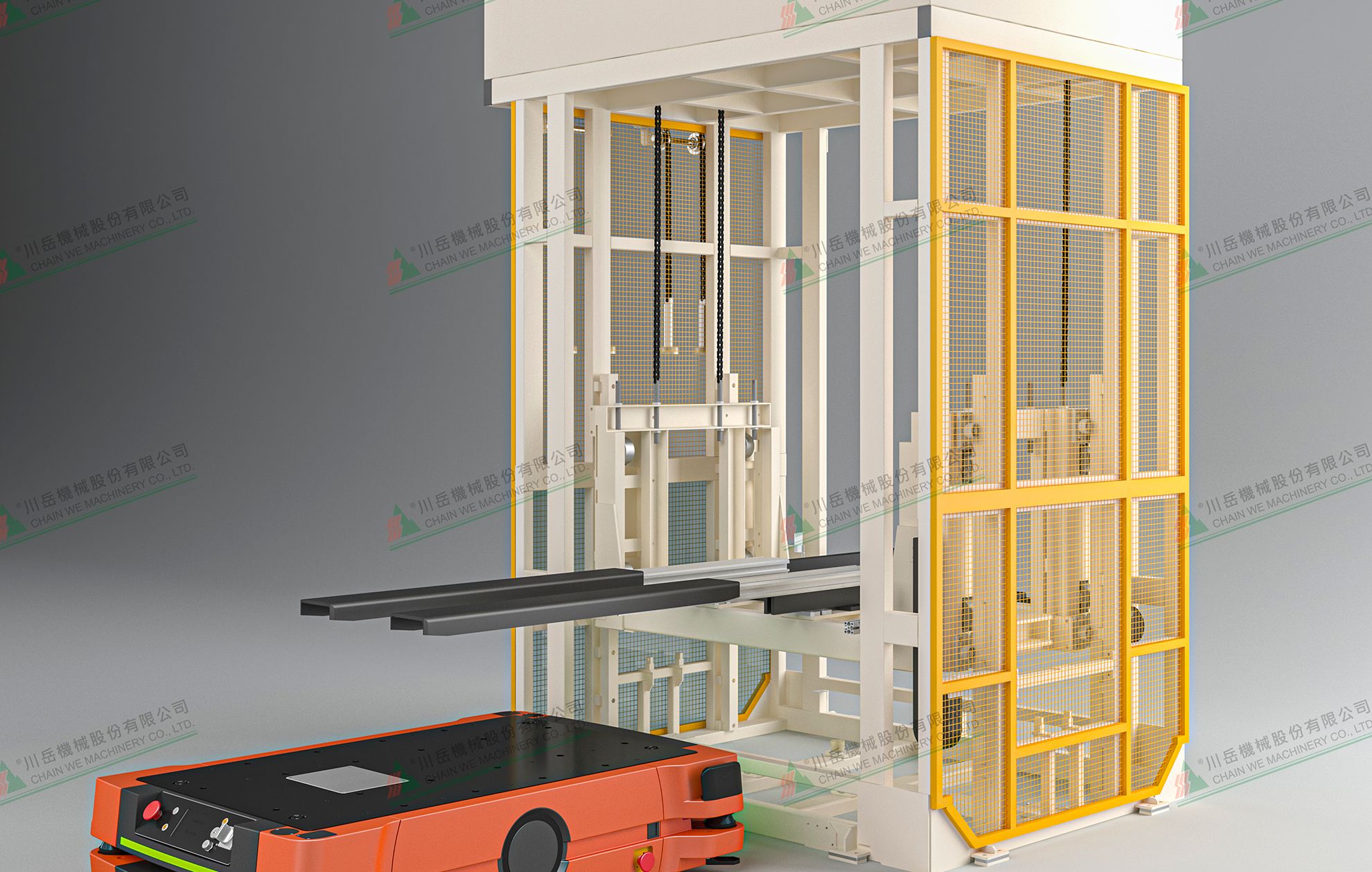 Le système de docking AGV est utilisé pour connecter l'AGV à la ligne de convoyage.